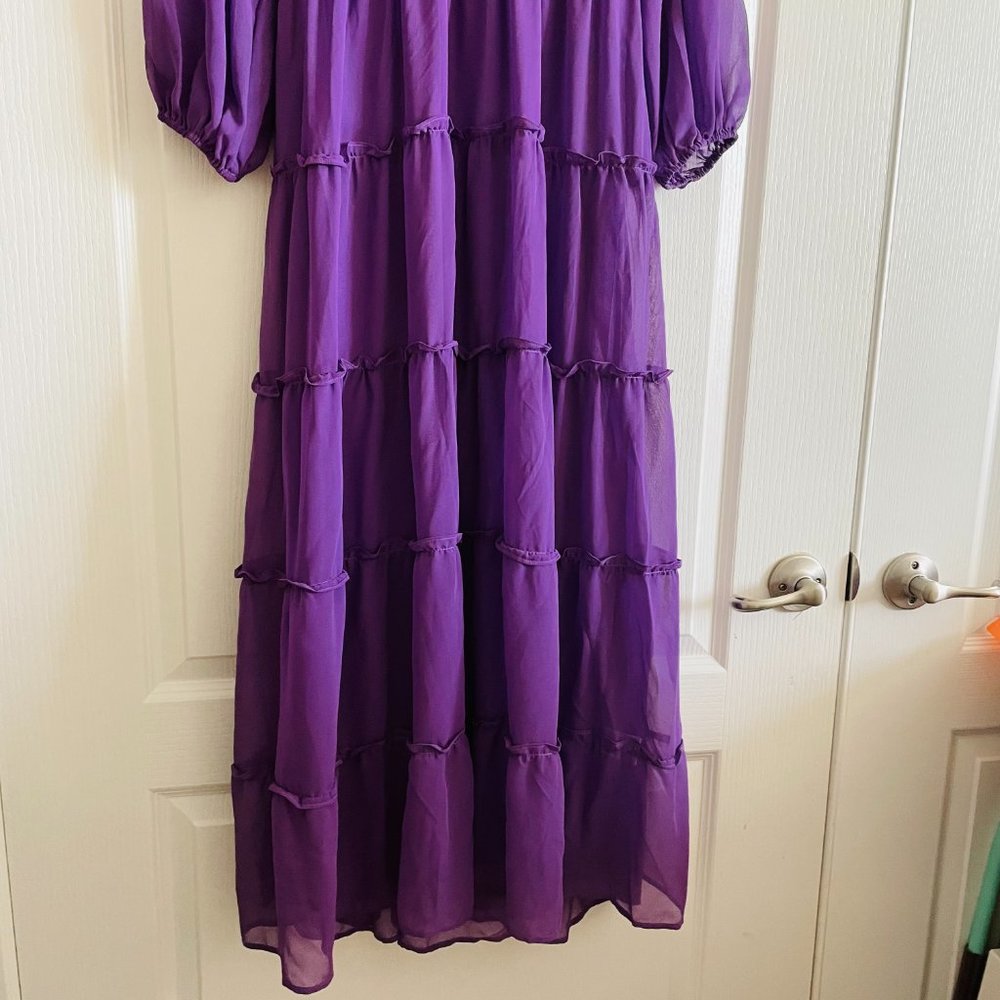 Vintage American Glamour Badgley Mishka Tiered Beaded Dress Collectible Size XL - Picture 8 of 11